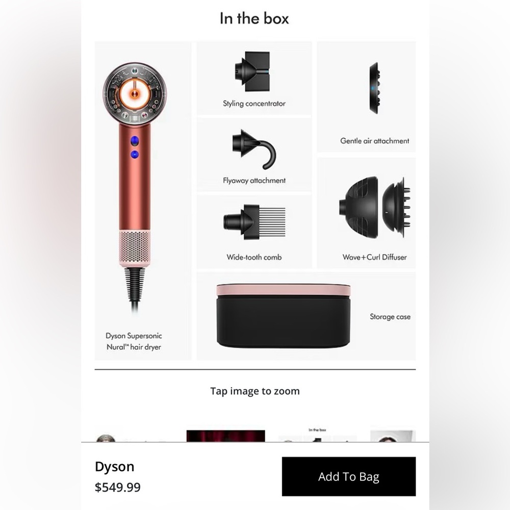 NEW NIB DYSON SUPERSONIC NURAL  Hair Dryer - Picture 3 of 12